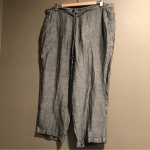 Avenue Grey Linen Blend Wide Leg Pant 14/16